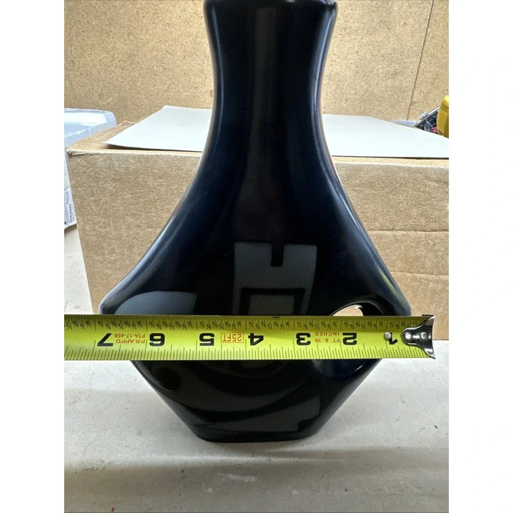 Vintage 1988 Signed Studio Art Pottery Black Gray Abstract Vase